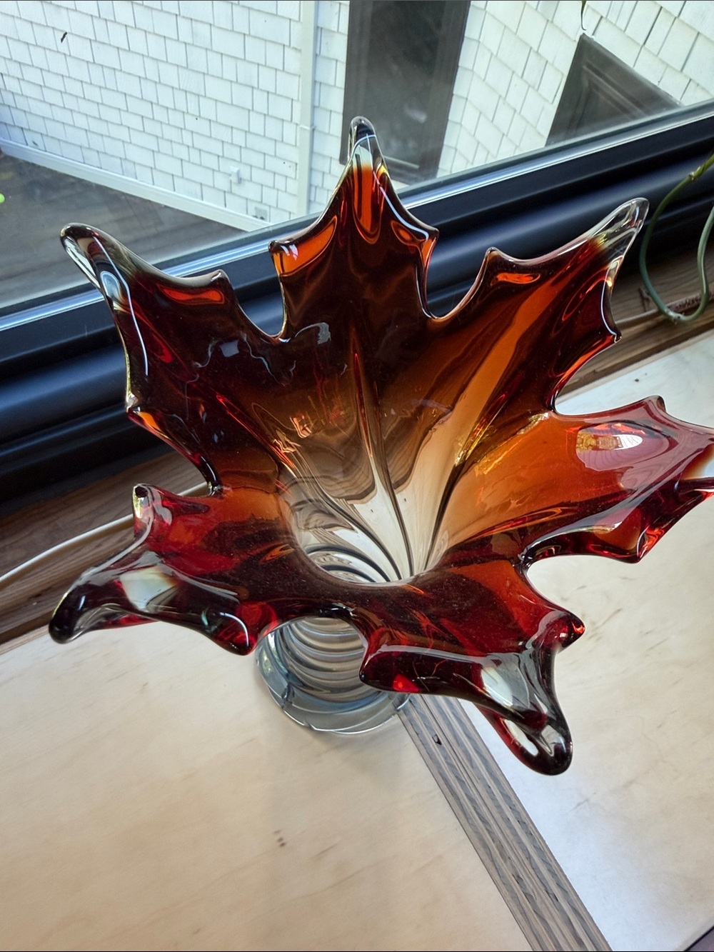 Mid Century Modern Murano inspired Czech colored ombré glass vase - Picture 6 of 7